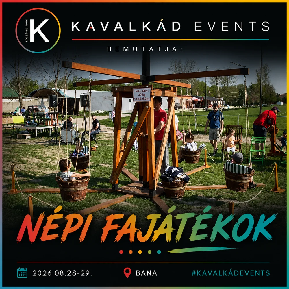 A népi fajátékok hivatalos Kavalkád Events programkártyája